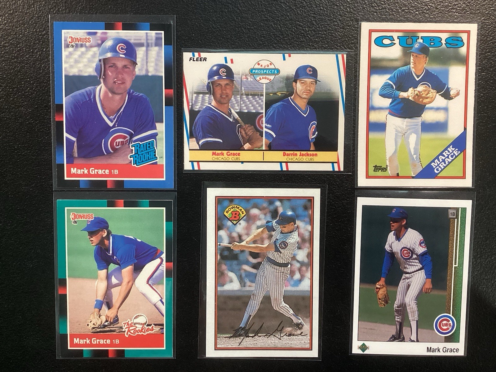 ⚾️ 6 card lot-1988-89 Mark Grace XRC - Rookie Cards NM-MT or BETTER ⚾️