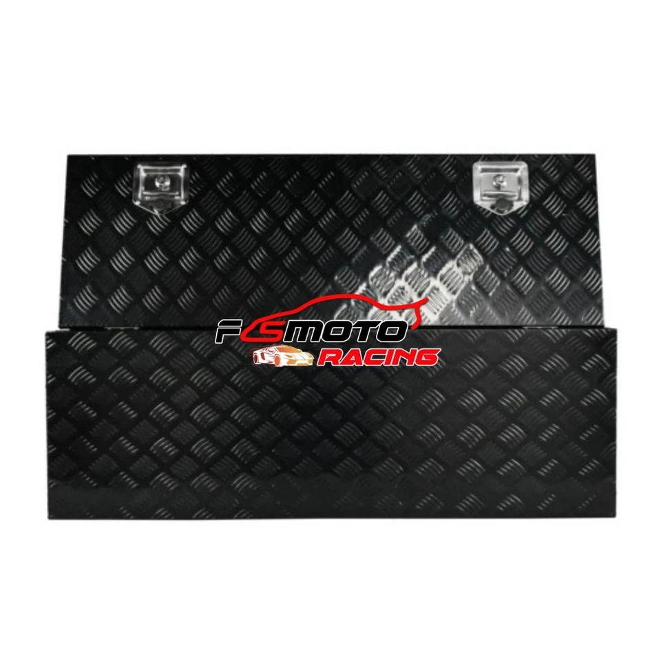 48" x 17" x 18" Black Aluminum Underbody Truck Tool Box Trailer Pickup Storage - Image 4 of 4