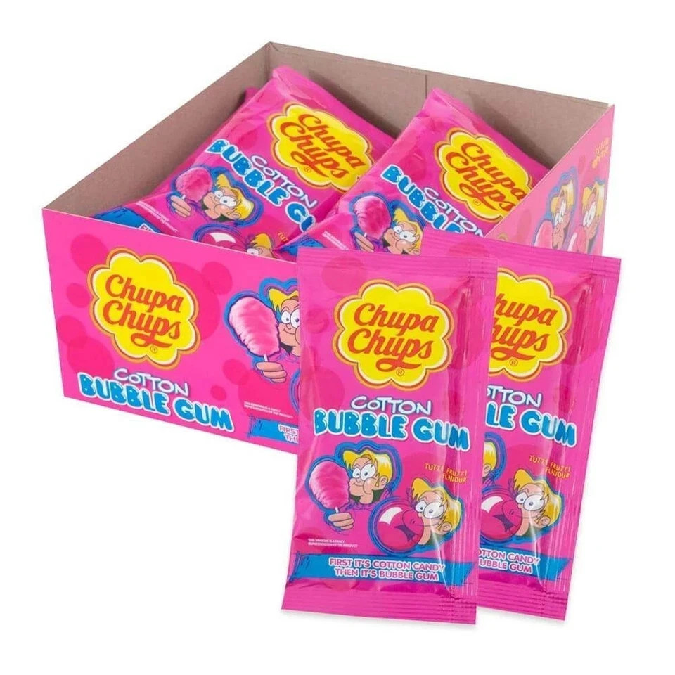 Chupa Chups Cotton Candy Bubble Gum 11g - 12 x 11g Packs