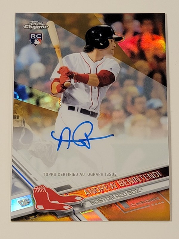 2017 Topps Chrome ANDREW BENINTENDI Auto Autograph Gold Refractor /50 RC #RAABE