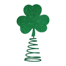 Shamrock Tree Top Ornament with Spring Loaded Stand for Christmas Tree Display