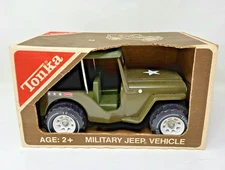 1970s Vintage Tonka Military Jeep No. 2205 with Roof Top & ORIGINAL BOX
