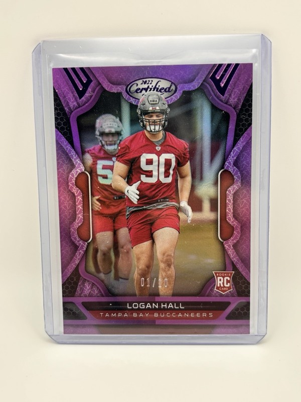2022 Panini Certified - Rookies Logan Hall #158 Mirror Purple /10 (RC)