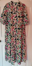 SHEIN CURVE women's plus SZ 0XL floral multicolor print Midi Dress Short Sleeve 