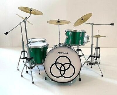 John Bonham Zep Tribute Green Sparkle Ludwig Mini Drum Kit Model