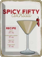 Blechschild 40X30 Cm Spicy Fifty Cocktail Recipe Essen Trinken Deko Geschenk Met