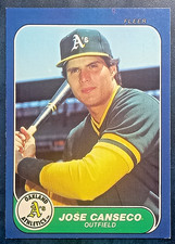 JOSE CANSECO 1986 FLEER UPDATE BASEBALL #U-20 RC ROOKIE  OAKLAND As EX-NM