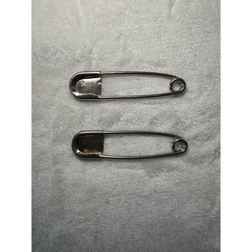 Vintage Oversized Silver Safety Pins Heavy Duty Kilt Pins Punk Fashion 2pc Set