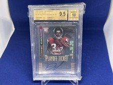 DEVONTA FREEMAN 2014 CONTENDERS PLAYOFF TICKET AUTO RC #D 21/99 BGS 9.5 10 AU