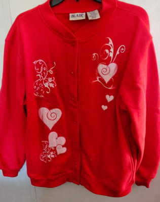 Jacket SML PT Blair Red (WHITE)/Heart Design Light Weight Women's