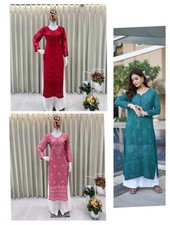 Party Wear Designer Kurti Pant Dupatta Set Indian Women Bollywood Salwar Suit