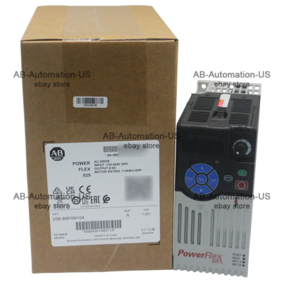New Allen-Bradley 25B-B8P0N104 PowerFlex 525 1.5kW (2Hp) AC Drive AB 25BB8P0N104
