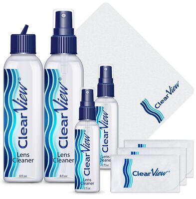 Lens Cleaner Kit | Includes 1 Flip-Top Refill Bottle (8 oz), 1 Spray Bottle (...
