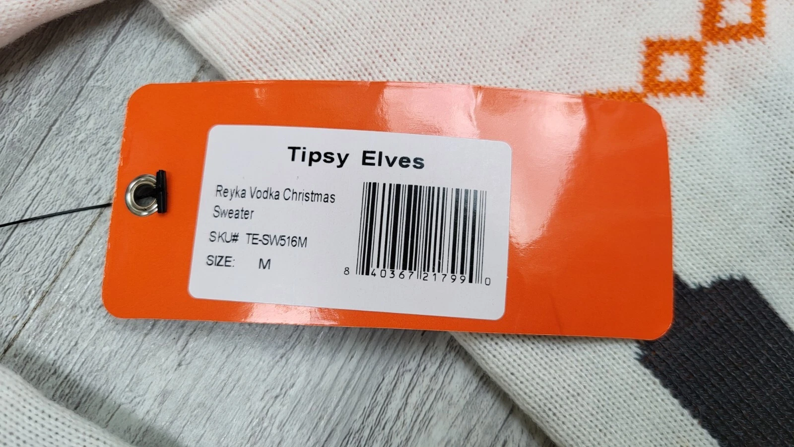 NWT REYKA Vodka Tipsy Elves Ugly Christmas Sweater  - Size M