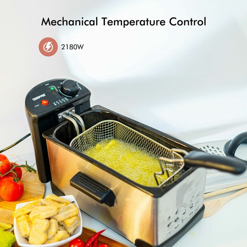 Deep Fat Fryer 3L Chip Fryer Oil Fried Chips Safe Basket Handle 2000W