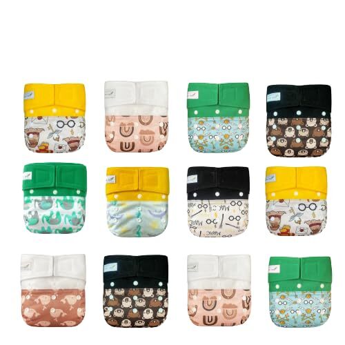 KaWaii Baby One Size HD3 Pocket Cloth Diapers, Best Daycare Nappies, Washable...