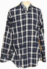 PETER MILLAR  100 Cotton Button Down Long Sleeve Shirt Men's XL Navy Plaid