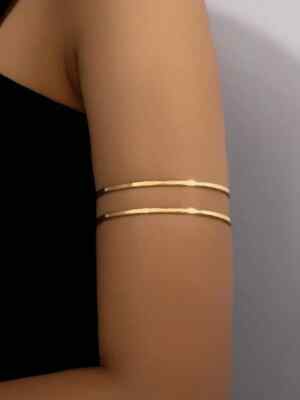 Minimalist Arm Cuff bracelet Gold plated Upper Arm Band Silver Arm Bracelet Boho