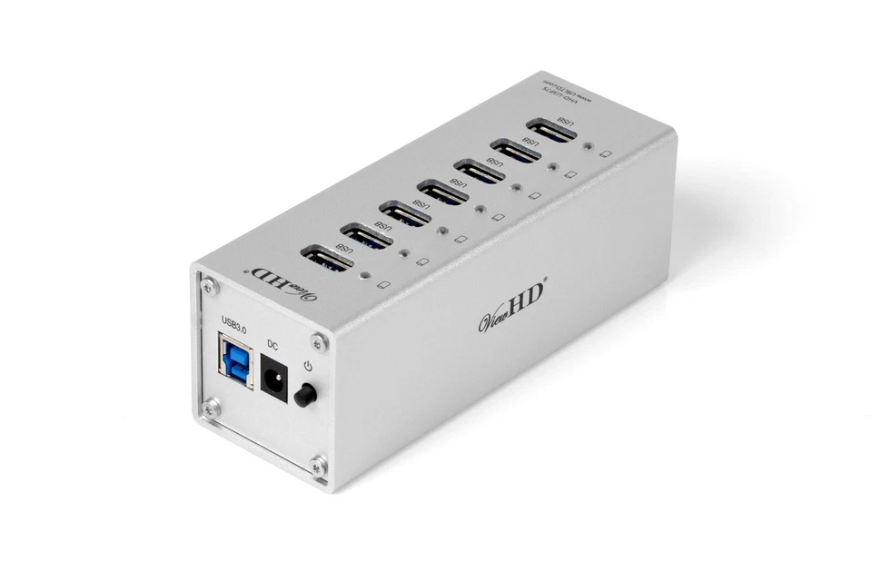 Aluminum USB 3.0 Hub Super Speed 5Gbps PC MAC Pro Notebook Laptop 7 6 4 Port  - Image 2 of 4