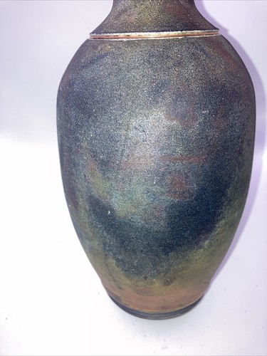 Signed Ron Aubuchon Raku Pottery Vase W/Original Letter From Artist “07 ...
