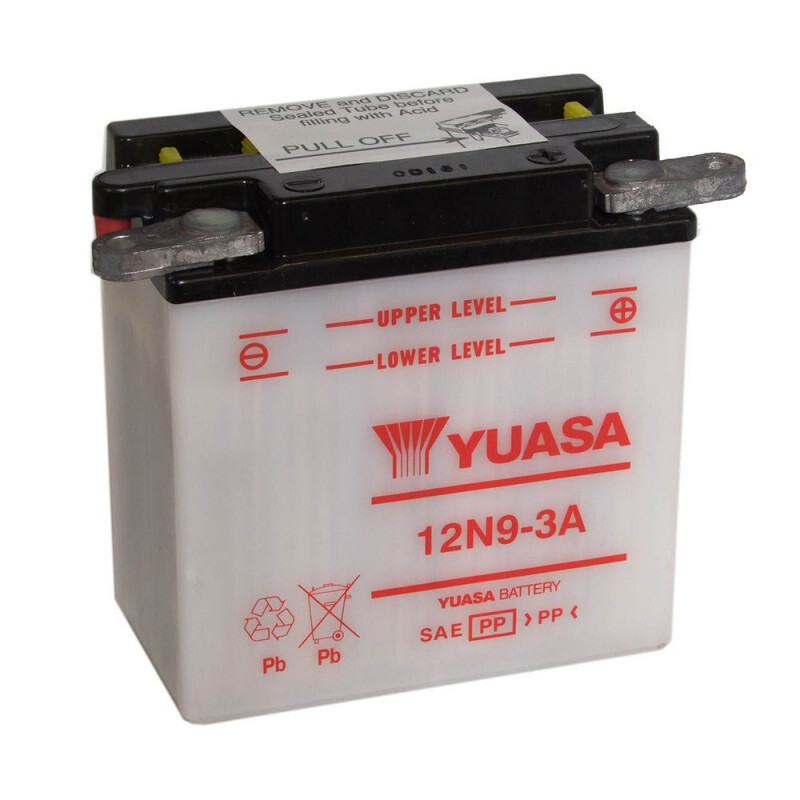 Batterie moto YUASA 12N9-3A 12V à forte puissance de démarrage 80A