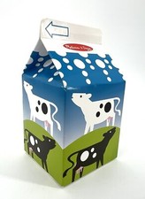 Melissa  Doug Grocery Breakfast Fridge Food Replacement Milk Container Cows
