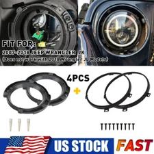 For 2007-2018 Jeep Wrangler JK 7" Headlight Mount Bracket Ring Replacement Set