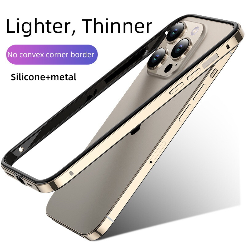 Frame Case For iPhone 15 Pro Max 14 13 Shockproof Aluminum Hybrid Silicone Cover