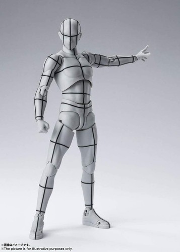 S.H.Figuarts Body-kun Wireframe Gray Color Ver PVC &ABS Painted figure - Picture 2 of 5