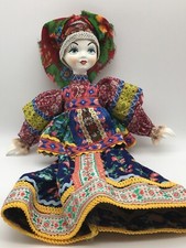 Doll China or Porcelain Head Hands Feet 16" Cloth Body Handmade Clothes Vintage