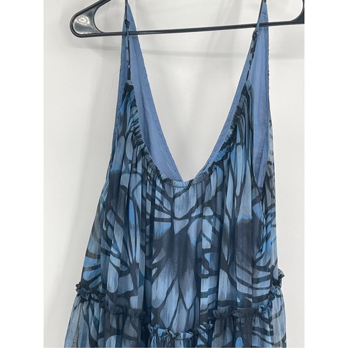 Free People Maxikleid Damen Large Julianna Blau Blumen Ärmellos Lang Neu - Bild 6 von 12