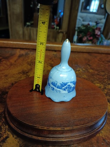 Campana blu in porcellana Country Cottage Currier e Ives - Foto 5 di 6