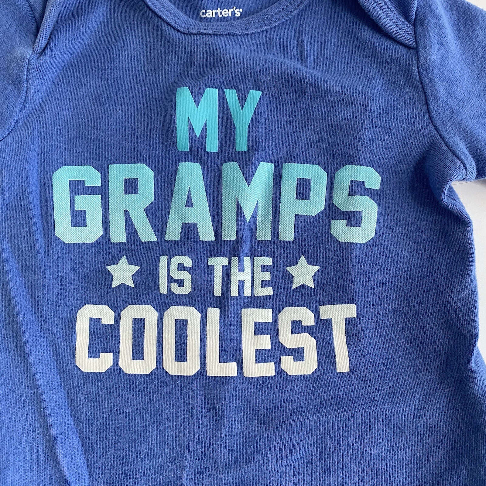 Lot of 2 Carter’s Long Sleeve One Piece Rompers - Size 6 Months- Grandma; Gramps