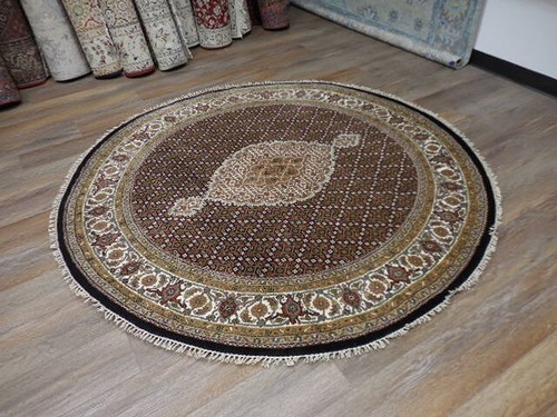 Bohemian Turkish Rug, Turkish Fish Design ,Hand Made Turkish Round Rug 6x6 Ft - Picture 7 of 18
