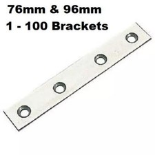 Steel Mending Plates Repair Brackets Braces Joist Flat Straight 75mm & 96mm