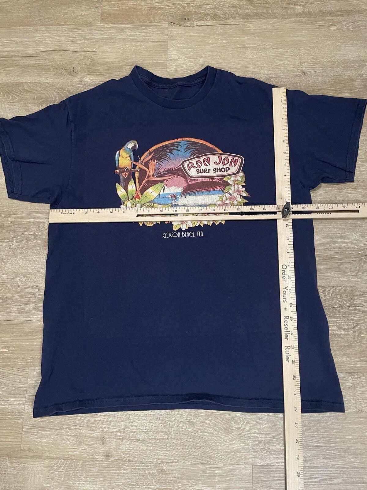 Men’s Ron Jon Surf Shop TShirt Size L Blue Cocoa Beach Florida Short