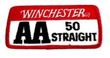 Vtg Winchester AA 50 Straight Buck Shot Ammo Firearms Patch New NOS 1970s