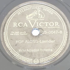 SALE 1946 Victor Accordion Orchestra HOP ALONG 78 10 inch RCA VICTOR 25-0047 G+