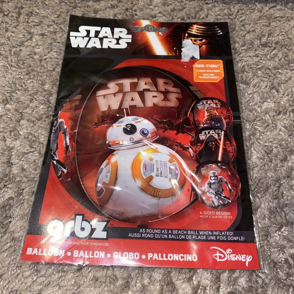 3 Globos de Helio Star Wars The Force Awakens Orbz Lámina 38cm / 40cm! VER! ¡COMO ESTÁ! Foto 4 de 4