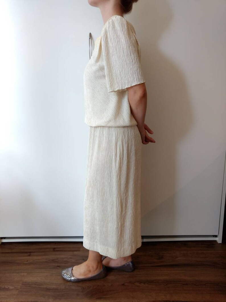 Vintage Ivory Dress Size 12 Leslie Fay Petites La… - image 6