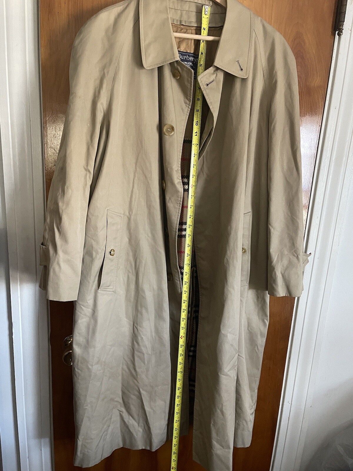 Vintage Burberry Trench Coat Wool Liner Men Size 46