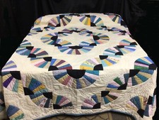 Amish Made Fan Quilt Large Queen 120" x 120"
