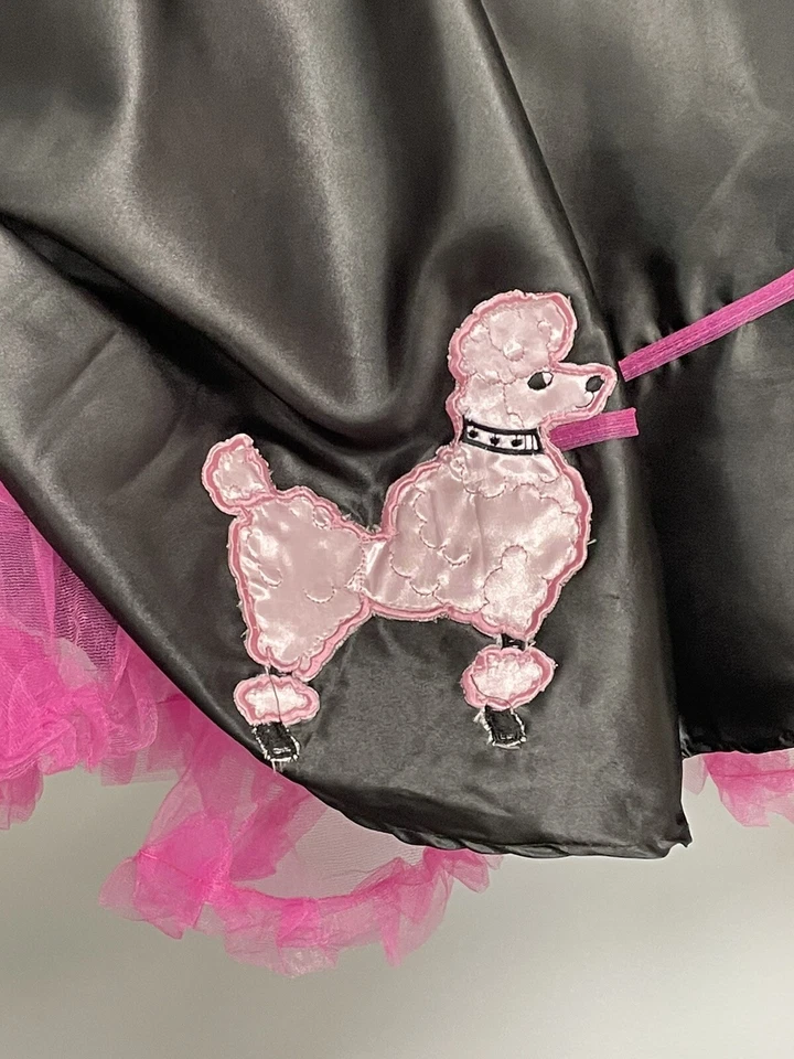 Black Poodle Skirt Costume Circle Skirt Pull On Waist 28” Length 27” - Image 2 of 3