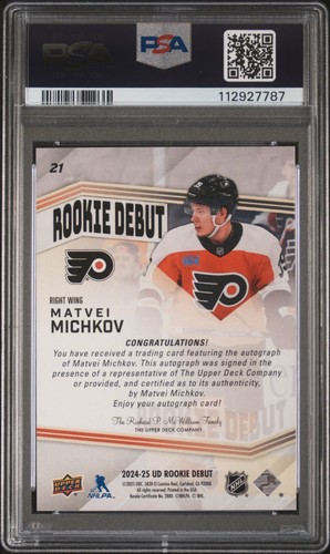 Matvei Michkov 2024-25 Rookie Debut AUTO autograph /30 - PSA 10, GEM MINT, POP 2 - 第 2/2 張圖片
