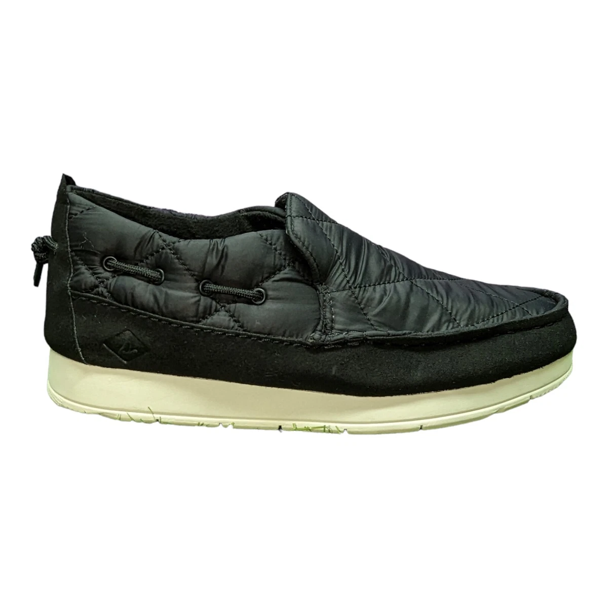 Sperry Moc-Sider Black Puffy Nylon Slip On Moccasins Men's Shoes Size 8 M