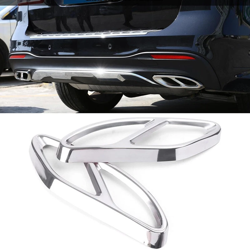 Capas de acabamento de pontas de escape estilo AMG de aço cromado para Mercedes GLS Class 2016-2019 - Imagem 2 de 4