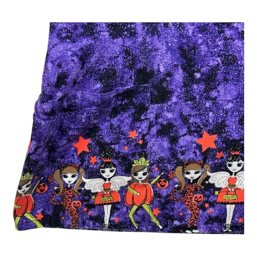Landau Size XL Scrub Top Purple With Sparkles Fairies Pumpkins X Large - Picture 4 of 6