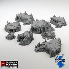 Raised Caverns Scatter Terrain Tabletop Gaming DnD 3DPrint 32/28/20/15/10