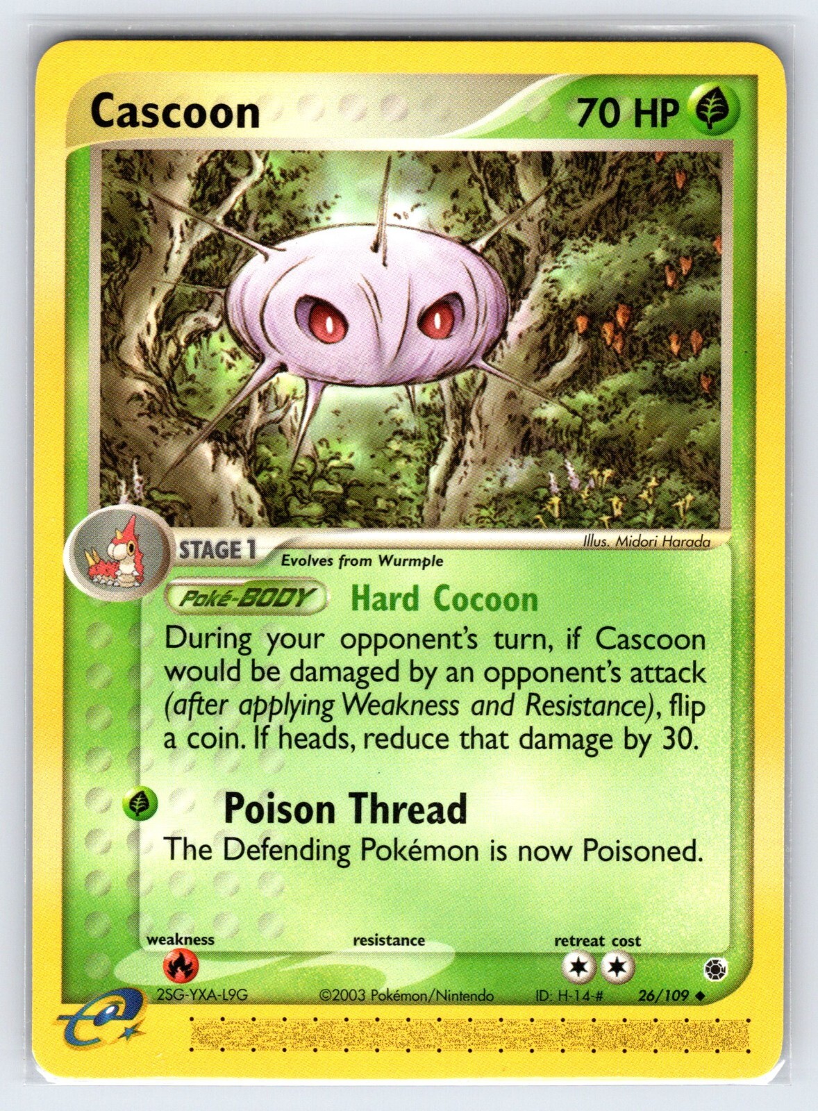 Cascoon 26/109 2003 EX Ruby & Sapphire Pokemon Card e-Reader Uncommon - Nm