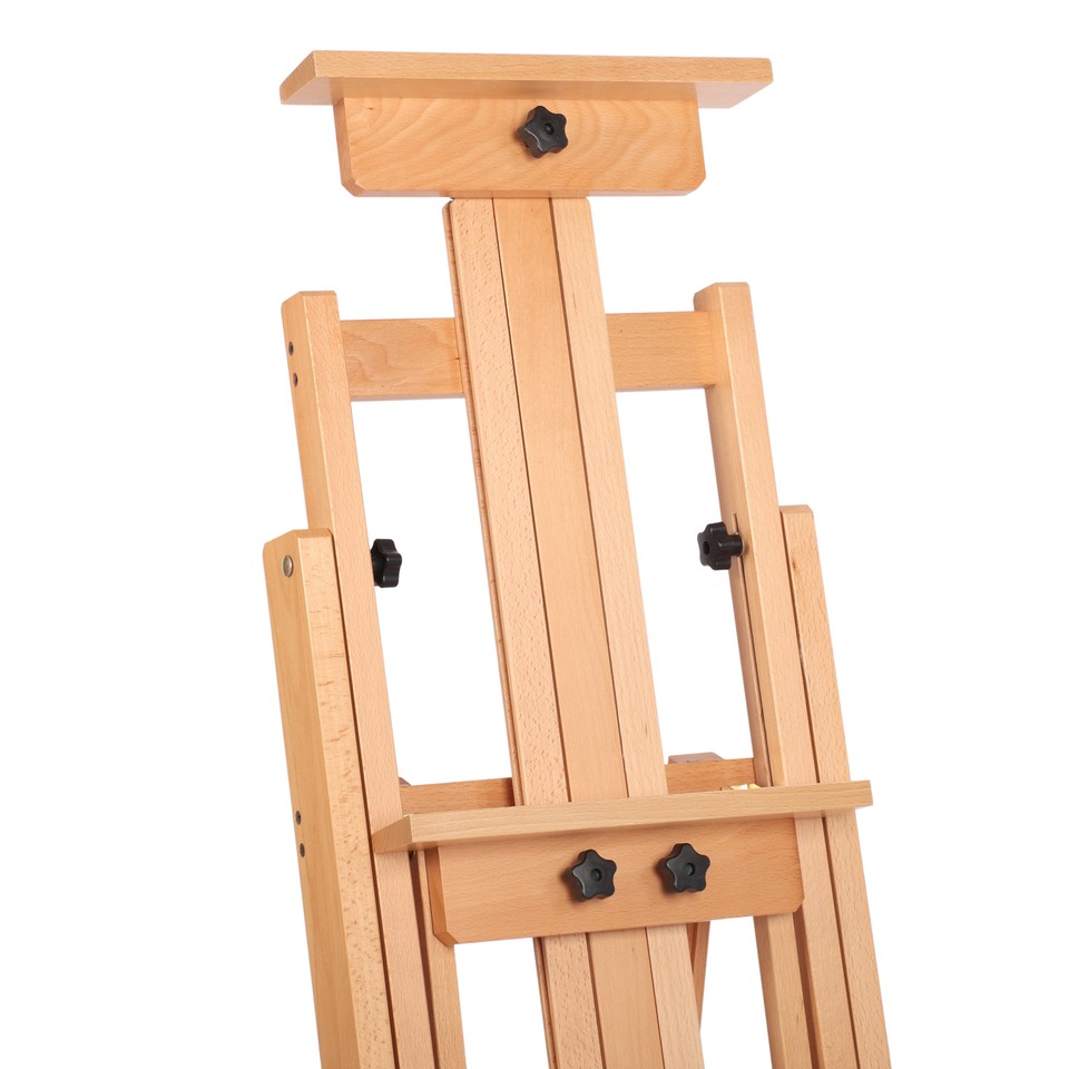 Movable Studio Easel Artist Painting Stand Beech Wood H-Frame Heavy ...